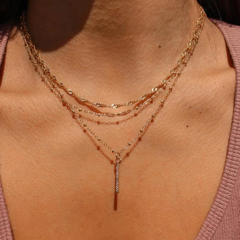 IFKM Long Gold Necklace for Women Dainty Lariat Gold Necklaces 14k Gold Plated Twist Snake Chain Y Necklace Simple Charm Trendy Jewelry Women Girls Gifts - Image 1